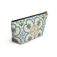 Portugal Tile Accessory Pouch w T-bottom in Green